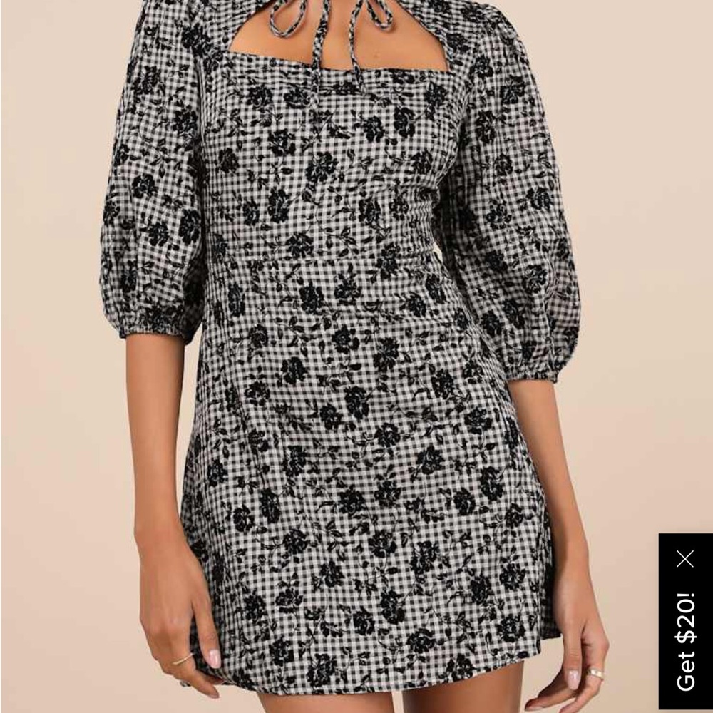 Elegant Black and White Checkered Dress